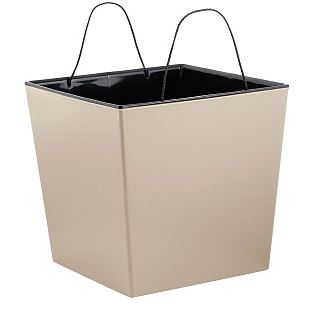 Горшок для цветов InGreen London CUBE 177х177мм  4,2л c дренажной вставкой, калифорн, миндаль